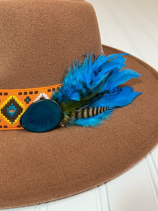 Western Boho Hat Women\'s Brown Felt Hat Handmade main image 4